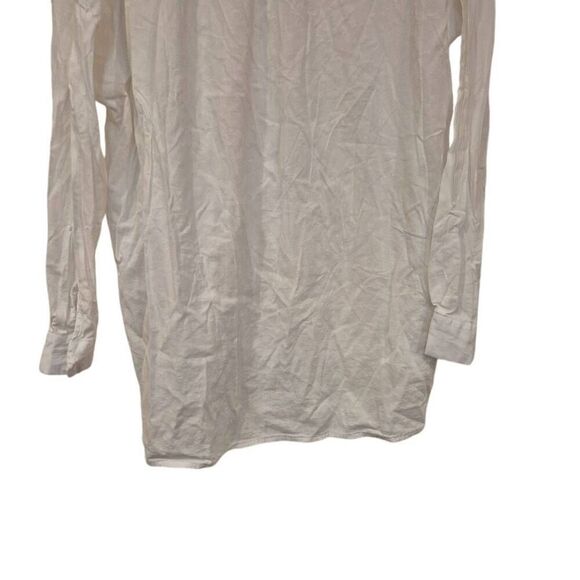 Splendid Women's White Cotton/Rayon Round Neck Long Sleeve Button Down Shirt - Picture 6 of 10